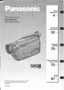 Panasonic NV RX 61 B manual. Camera Instructions.